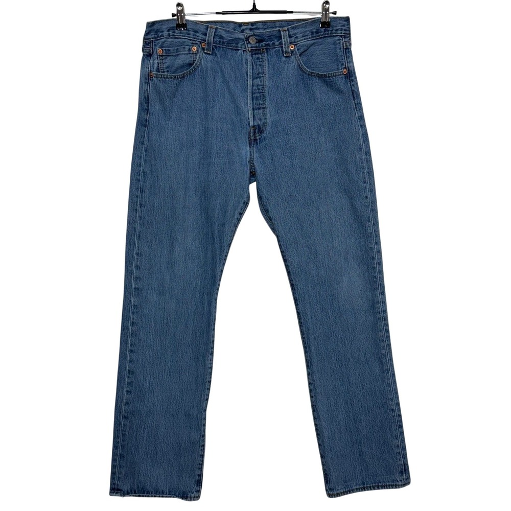 Levis 501 Jeans Mens 34X32 Blue Original Fit Button Fly Straight Leg Workwear